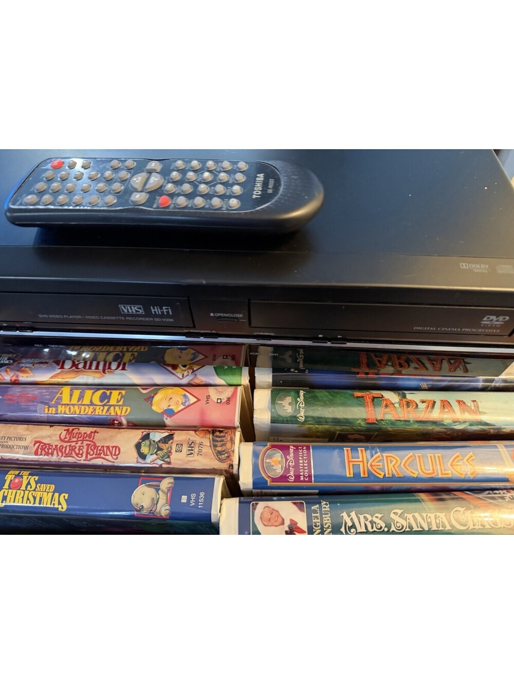 88 VHS Tapes and VHS and DVD Player Bundle
